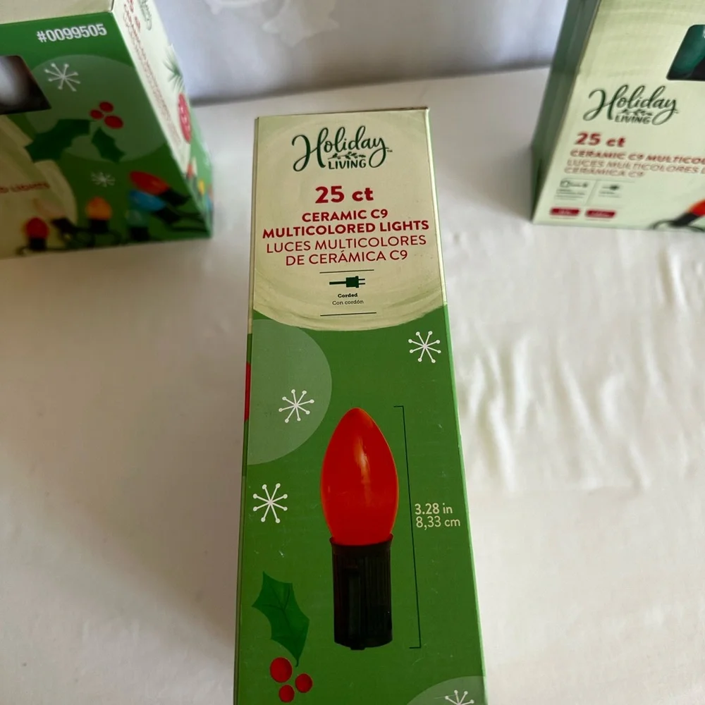 Holiday Time Ceramic C9 Multicolored Lights Set Of 3 Boxes Christmas